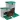 Fodersilo, rottesikker foderautomat t. fjerkræ i galvaniseret m. grønt plast