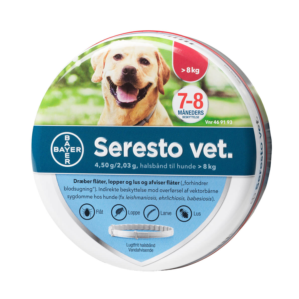 Seresto vet loppe og flåthalsbånd | Hund og kat over 8kg