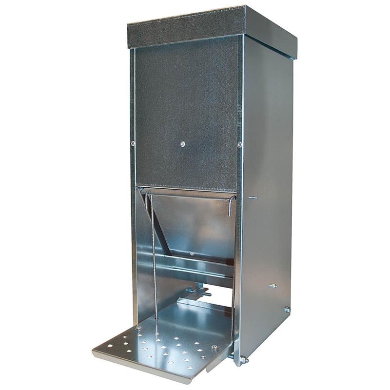 Fodersilo, rottesikker foderautomat t. fjerkræ i galvaniseret 10kg
