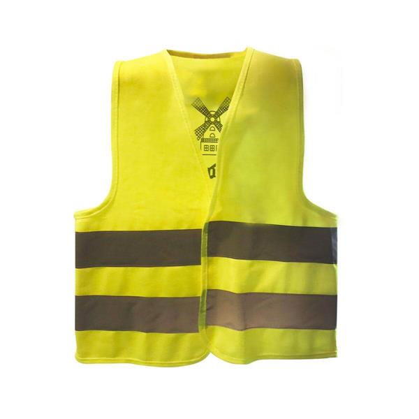 01 1641106 01 Gul sikkerhedsvest reflekser Hoejlund logo Barn