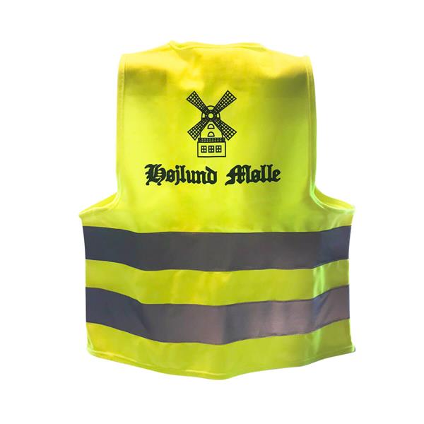 01 1641106 01 Gul sikkerhedsvest reflekser Hoejlund logo Barn