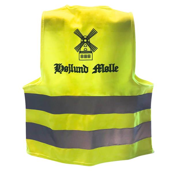 01 1641107 01 Gul sikkerhedsvest reflekser Hoejlund logo Voksen