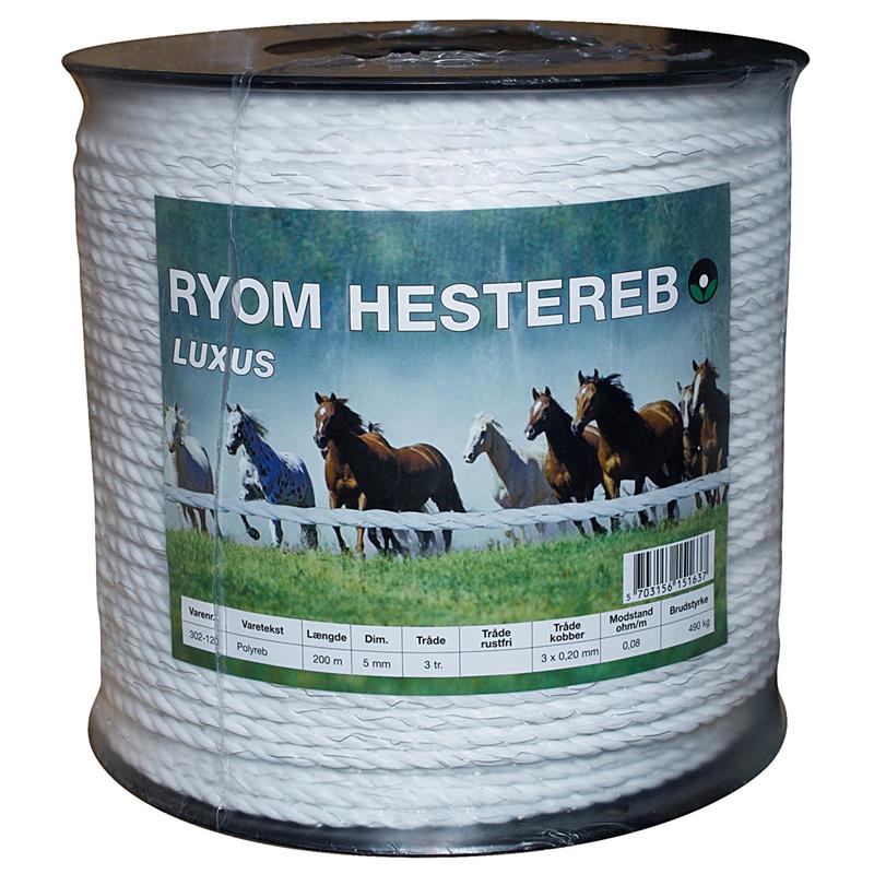 Hestereb lux 5mm hvid polyreb | 200m