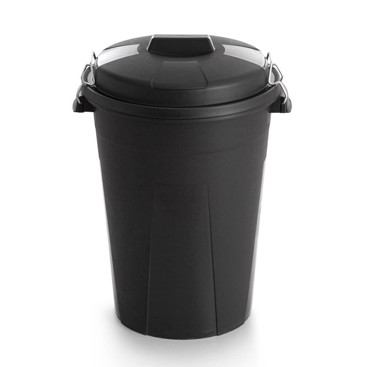 Fodertønde m. låg | Sort 100L