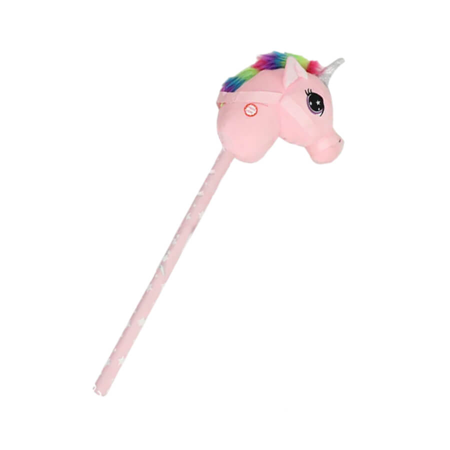 Kaephest med lyd lyseroed unicorn 01