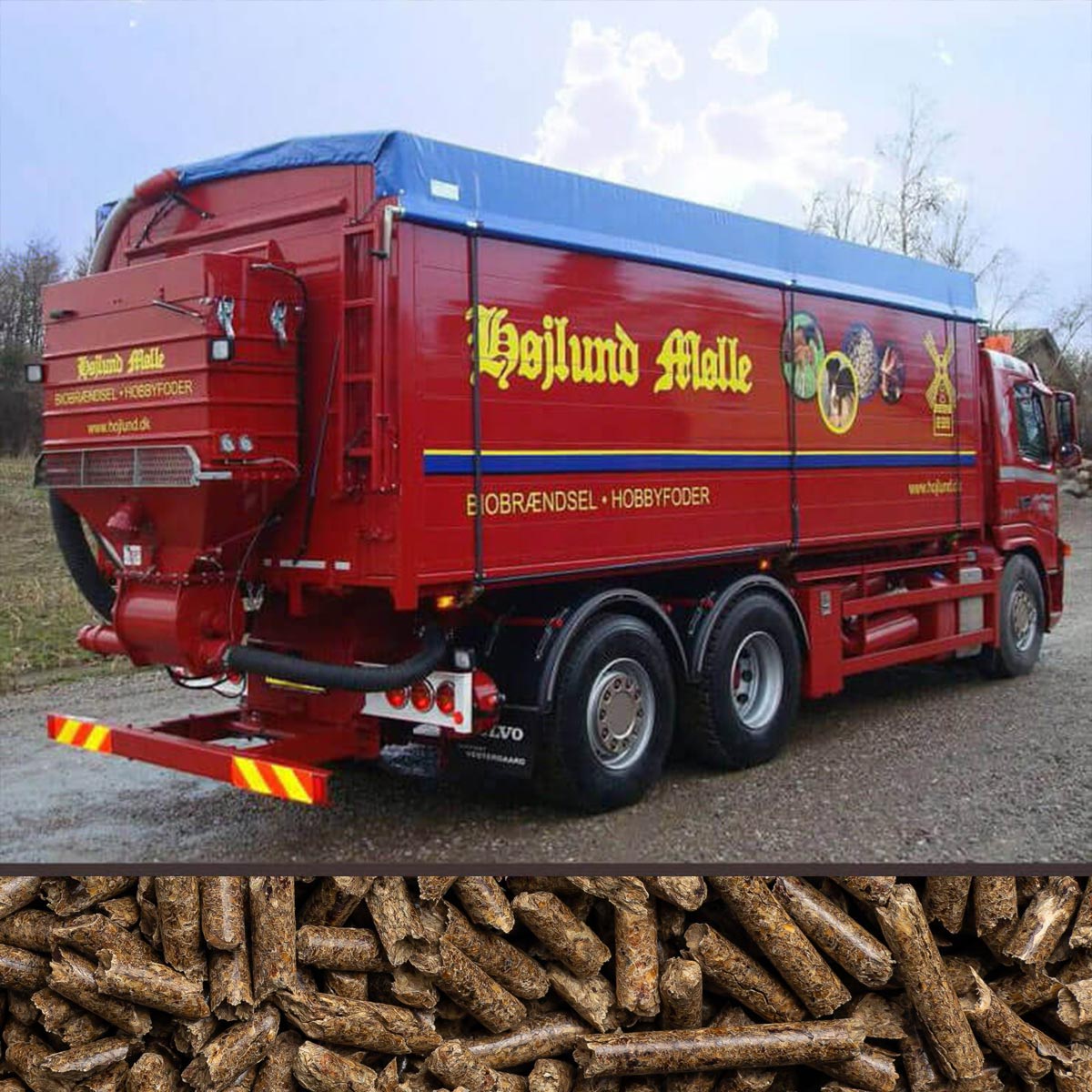 Mørke træpiller 6mm løst/blæst pr. ton | Frit leveret