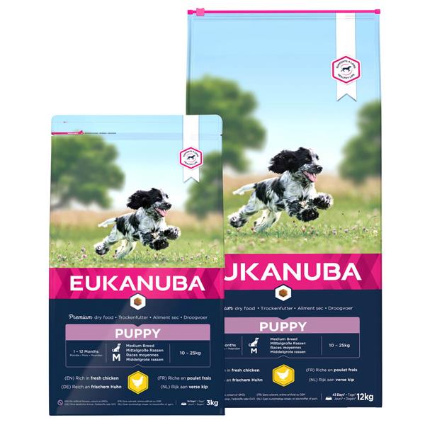 Eukanuba Puppy m. kylling | Medium hund